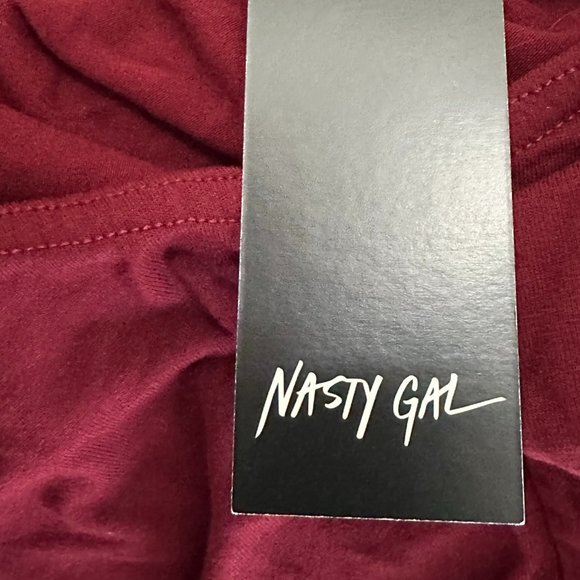 NWT Nasty Gal Maroon One-Shoulder Top Size 10 US 14 UK - Picture 8 of 10